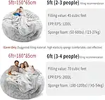Bean Bag Chair Cover, Big Round Lazy Sofa Bed Cover for Adults (No Filler) - Image 6